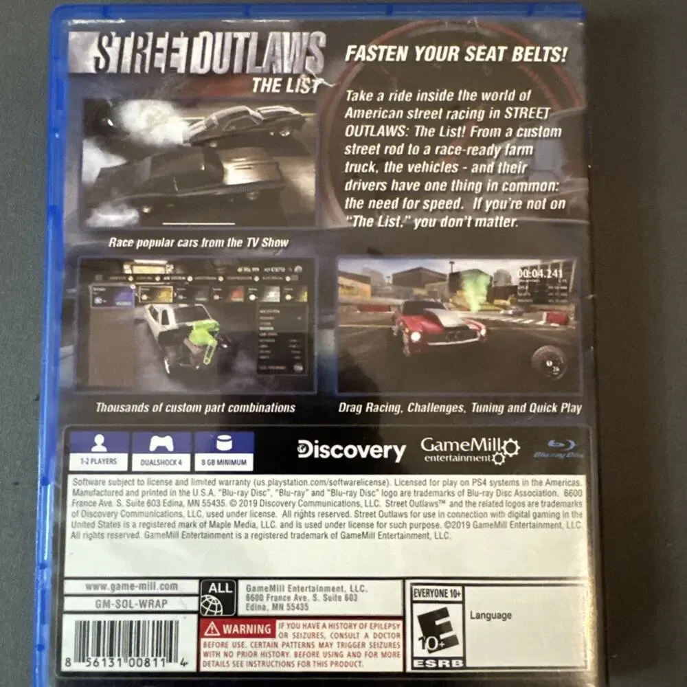 Street Outlaws: The List (Sony PlayStation 4 PS4, 2019)